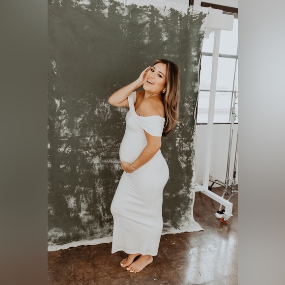 The Bianca Maternity Dress, Ivory - Picture 2 of 4